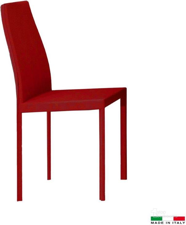 The appearance of Luca Dining Chair In Red Set Of 2 designed by Bellini Modern Living in the modern / contemporary interior design. This red piece of furniture  was selected by 1StopBedrooms from Luca Collection to add a touch of cosiness and style into your home. Sku: Luca RD. Material: Microfiber. Product Type: Dining Chair.