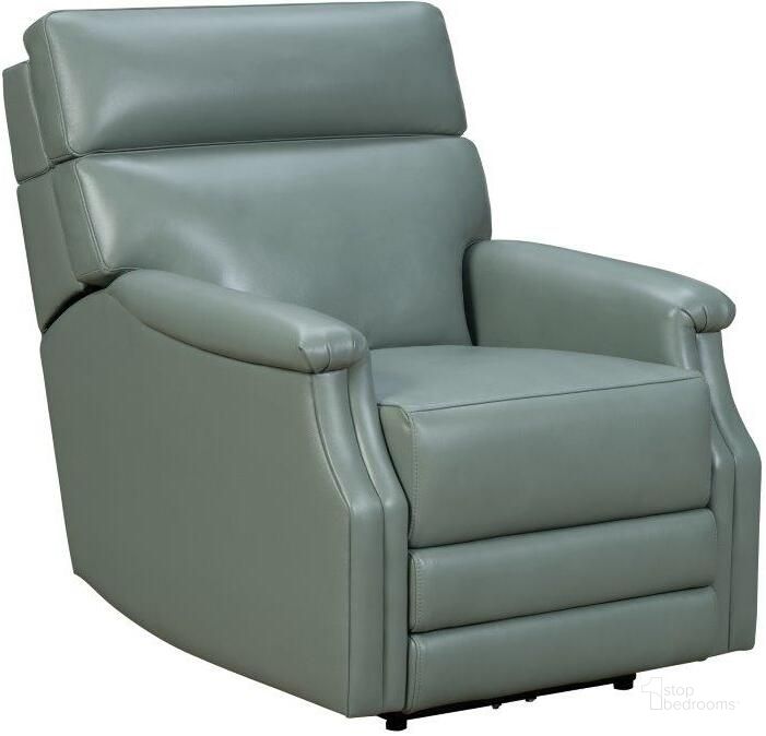 The appearance of Luca Power Recliner In Lorenzo Mint With Heads-Up Power Forward Head Rest designed by BarcaLounger in the transitional interior design. This mint piece of furniture  was selected by 1StopBedrooms from Luca Collection to add a touch of cosiness and style into your home. Sku: 9PH1177372945. Material: Leather. Product Type: Recliner. Image1