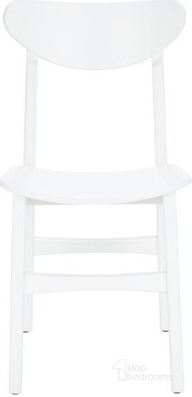 The appearance of Lucca Retro Dining Chair in White DCH1001K designed by Safavieh in the modern / contemporary interior design. This white piece of furniture  was selected by 1StopBedrooms from Lucca Collection to add a touch of cosiness and style into your home. Sku: DCH1001K-SET2. Material: Wood. Product Type: Dining Chair. Image1