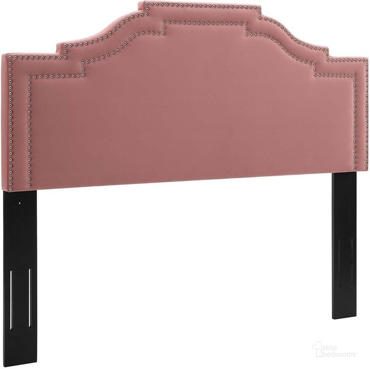 The appearance of Lucia King/California King Performance Velvet Headboard In Dusty Rose designed by Modway in the  interior design. This dusty rose piece of furniture  was selected by 1StopBedrooms from Lucia Collection to add a touch of cosiness and style into your home. Sku: MOD-6313-DUS. Product Type: Headboard. Bed Size: King. Material: MDF. Image1