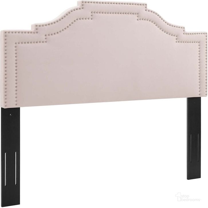 The appearance of Lucia King/California King Performance Velvet Headboard In Pink designed by Modway in the  interior design. This pink piece of furniture  was selected by 1StopBedrooms from Lucia Collection to add a touch of cosiness and style into your home. Sku: MOD-6313-PNK. Product Type: Headboard. Bed Size: King. Material: MDF. Image1