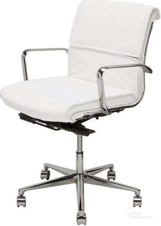 The appearance of Lucia White and Silver Metal Low Back Office Chair designed by Nuevo in the modern / contemporary interior design. This white piece of furniture  was selected by 1StopBedrooms from Lucia Collection to add a touch of cosiness and style into your home. Sku: HGJL287. Material: Metal. Product Type: Office Chair. Image1