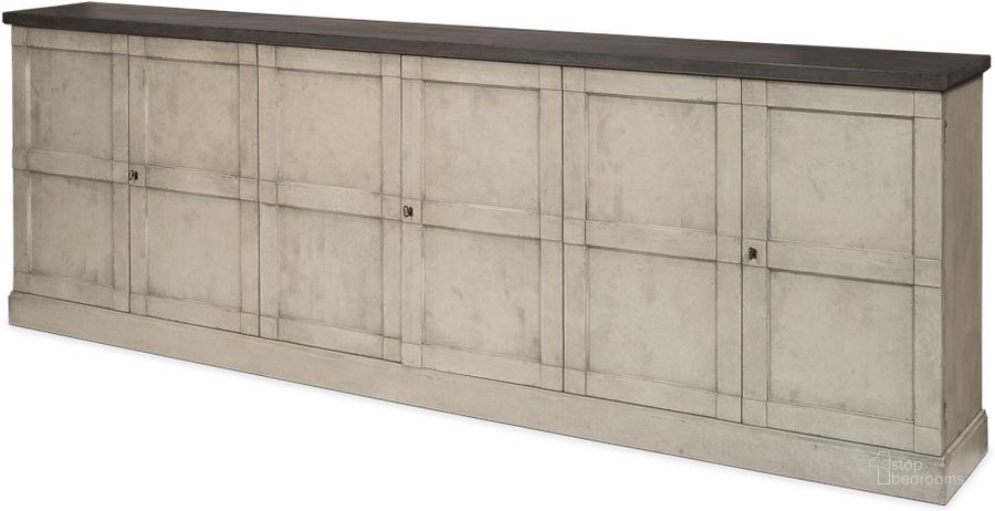The appearance of Luciana Washed Gray 6 Door Buffet designed by Sarreid in the transitional interior design. This grey piece of furniture  was selected by 1StopBedrooms from Luciana Collection to add a touch of cosiness and style into your home. Sku: R04504T01W. Product Type: Buffet. Image1