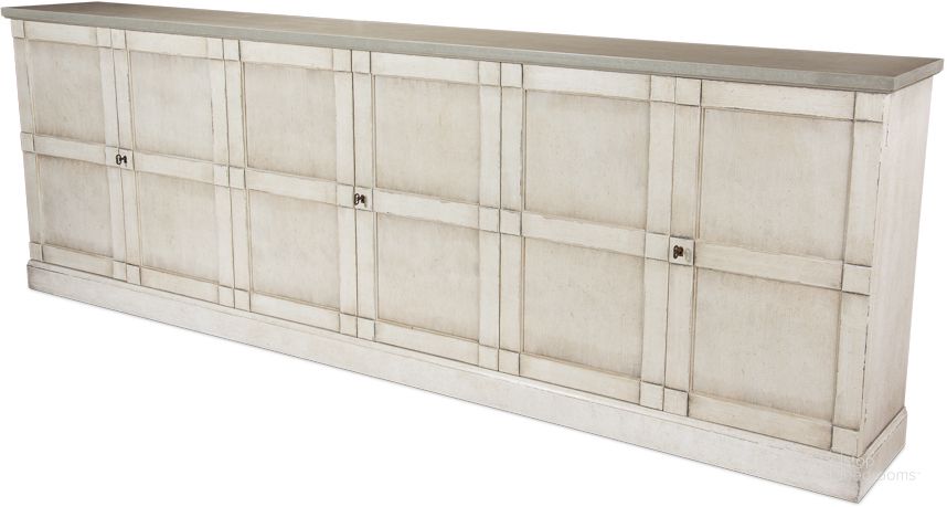 The appearance of Luciana White 6 Door Buffet designed by Sarreid in the traditional interior design. This beige piece of furniture  was selected by 1StopBedrooms from Luciana Collection to add a touch of cosiness and style into your home. Sku: R04537T15W. Product Type: Buffet. Image1