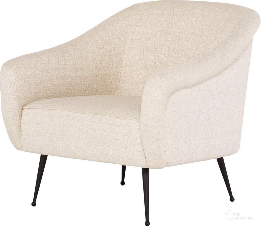 The appearance of Lucie Sand Occasional Chair designed by Nuevo in the modern / contemporary interior design. This sand piece of furniture  was selected by 1StopBedrooms from Lucie Collection to add a touch of cosiness and style into your home. Sku: HGSC347. Material: Metal. Product Type: Accent Chair. Image1