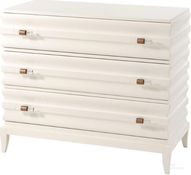 The appearance of Lucienne Chest Of Drawers designed by Theodore Alexander in the transitional interior design. This  piece of furniture  was selected by 1StopBedrooms from Composition Collection to add a touch of cosiness and style into your home. Sku: 6002-247. Material: Glass. Product Type: Chest.