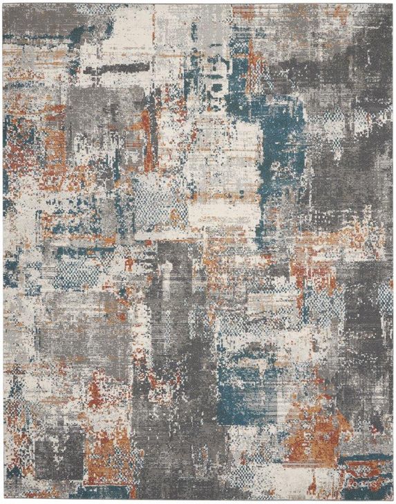 The appearance of Ludlow Grey And Multi 8 X 10 Area Rug designed by Nourison in the modern / contemporary interior design. This gray and blue piece of furniture  was selected by 1StopBedrooms from Ludlow Collection to add a touch of cosiness and style into your home. Sku: 99446783974. Material: Polyester. Product Type: Area Rugs. Image1