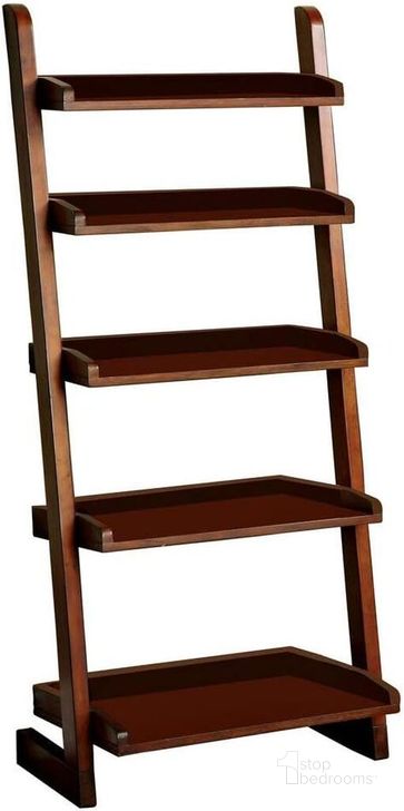 The appearance of Lugo Ladder Shelf designed by Furniture of America in the transitional interior design. This brown piece of furniture  was selected by 1StopBedrooms from Lugo Collection to add a touch of cosiness and style into your home. Sku: CM-AC293. Material: Wood. Product Type: Shelf. Image1
