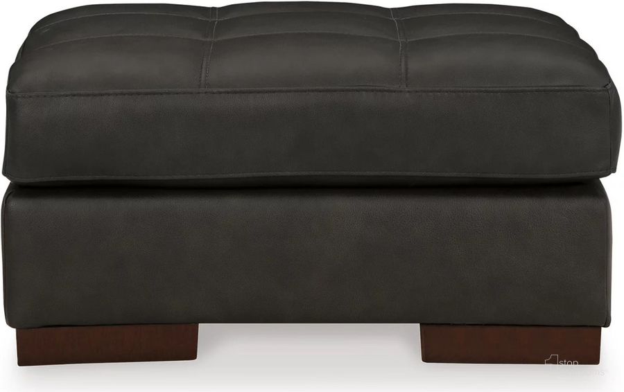 The appearance of Luigi Ottoman In Thunder designed by Signature Design by Ashley in the modern / contemporary interior design. This thunder piece of furniture  was selected by 1StopBedrooms from Luigi Collection to add a touch of cosiness and style into your home. Sku: 5650614. Product Type: Ottoman. Material: Leather Match. Image1
