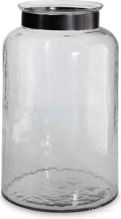 The appearance of Lukasvale Clear And Pewter Finish Vase designed by Signature Design by Ashley in the transitional interior design. This clear/pewter piece of furniture  was selected by 1StopBedrooms from Lukasvale Collection to add a touch of cosiness and style into your home. Sku: A2000586. Material: Glass. Product Type: Vase. Image1