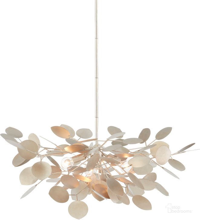 The appearance of Lunaria Small Silver Chandelier designed by Currey & Company in the modern / contemporary interior design. This silver piece of furniture  was selected by 1StopBedrooms from Lunaria Collection to add a touch of cosiness and style into your home. Sku: 9000-0818. Product Type: Chandelier. Material: Iron. Image1