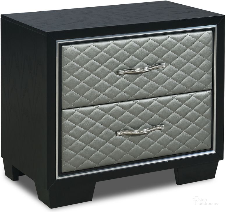 The appearance of Luxor Black And Gray Nightstand designed by New Classic in the modern / contemporary interior design. This black and gray piece of furniture  was selected by 1StopBedrooms from Luxor Collection to add a touch of cosiness and style into your home. Sku: B2025-040. Product Type: Nightstand. Image1