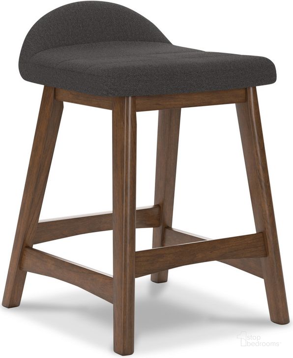 The appearance of Lyncott Charcoal And Brown Upholstered Barstool Set Of 2 designed by Signature Design by Ashley in the modern / contemporary interior design. This brown/charcoal piece of furniture  was selected by 1StopBedrooms from Lyncott Collection to add a touch of cosiness and style into your home. Sku: D615-224. Material: Fabric. Product Type: Barstool. Image1