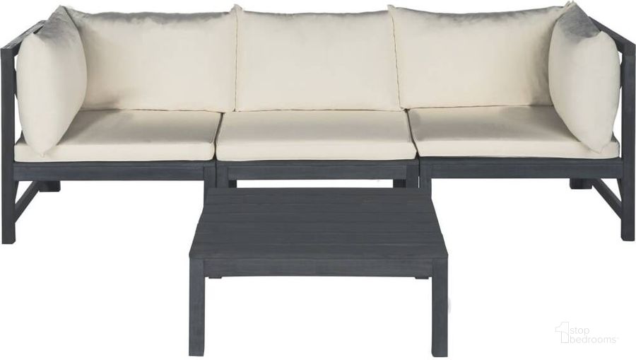 The appearance of Lynwood Ash Grey and Beige Modular Outdoor Sectional designed by Safavieh in the modern / contemporary interior design. This grey and beige piece of furniture  was selected by 1StopBedrooms from Lynwood Collection to add a touch of cosiness and style into your home. Sku: PAT6713C. Material: Steel. Product Type: Outdoor Conversation Set. Image1