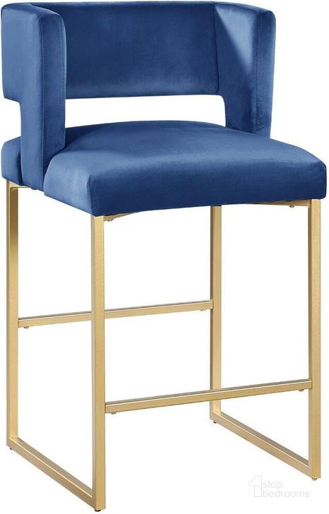 The appearance of Lynx Blue Velvet Bar Stool Set of 2 In Gold designed by Best Master Furniture in the modern / contemporary interior design. This blue/gold piece of furniture  was selected by 1StopBedrooms from Lynx Collection to add a touch of cosiness and style into your home. Sku: LX906BLG. Product Type: Barstool. Material: Velvet. Image1