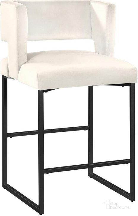 The appearance of Lynx Cream Velvet Bar Stool Set of 2 In Matte Black designed by Best Master Furniture in the modern / contemporary interior design. This cream piece of furniture  was selected by 1StopBedrooms from Lynx Collection to add a touch of cosiness and style into your home. Sku: LX906C. Product Type: Barstool. Material: Velvet. Image1