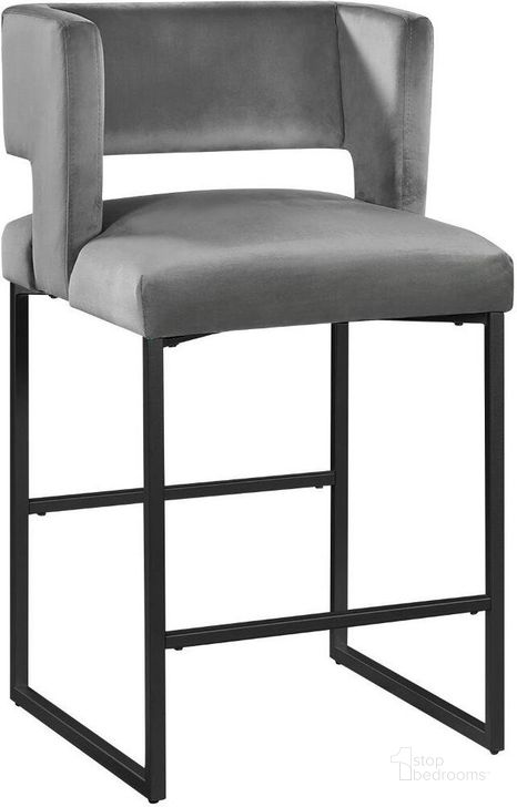 The appearance of Lynx Gray Velvet Bar Stool Set of 2 In Matte Black designed by Best Master Furniture in the modern / contemporary interior design. This gray piece of furniture  was selected by 1StopBedrooms from Lynx Collection to add a touch of cosiness and style into your home. Sku: LX906G. Product Type: Barstool. Material: Velvet. Image1