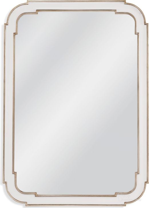 The appearance of Metro White Lacquer and Silver Leaf Sasha Wall Mirror designed by Bassett Mirror Company in the modern / contemporary interior design. This white piece of furniture  was selected by 1StopBedrooms from Metro Collection to add a touch of cosiness and style into your home. Sku: M4081EC. Product Type: Wall Mirror.