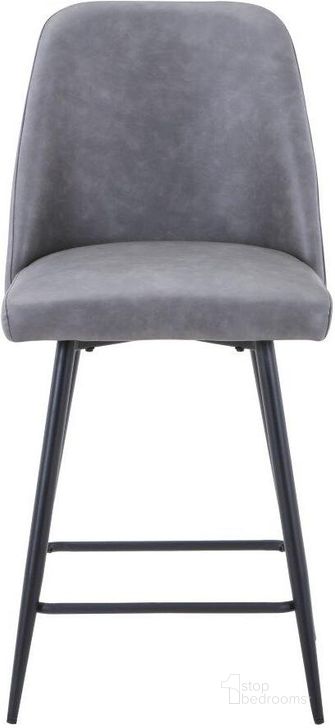 The appearance of Maddox Mid-Century Modern Faux Leather Upholstered Counter Height Barstool Set of 2 In Grey designed by Jofran in the transitional interior design. This grey piece of furniture  was selected by 1StopBedrooms from Maddox Collection to add a touch of cosiness and style into your home. Sku: 2271-MADDOXSTGRY. Product Type: Barstool. Material: Iron. Image1
