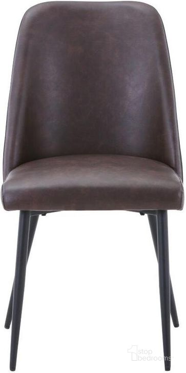 The appearance of Maddox Mid-Century Modern Faux Leather Upholstered Dining Chair Set of 2 In Dark Brown designed by Jofran in the transitional interior design. This dark brown piece of furniture  was selected by 1StopBedrooms from Maddox Collection to add a touch of cosiness and style into your home. Sku: 2271-MADDOXCHDBN. Product Type: Dining Chair. Material: Plywood. Image1