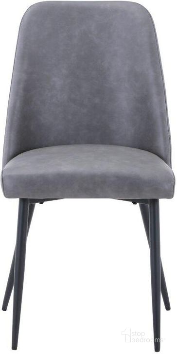 The appearance of Maddox Mid-Century Modern Faux Leather Upholstered Dining Chair Set of 2 In Grey designed by Jofran in the transitional interior design. This grey piece of furniture  was selected by 1StopBedrooms from Maddox Collection to add a touch of cosiness and style into your home. Sku: 2271-MADDOXCHGRY. Product Type: Dining Chair. Material: Plywood. Image1