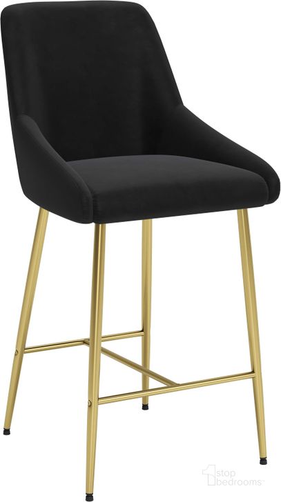 The appearance of Madelaine Counter Chair Black designed by Zuo Modern in the modern / contemporary interior design. This black and gold piece of furniture  was selected by 1StopBedrooms from Madelaine Collection to add a touch of cosiness and style into your home. Sku: 109381. Product Type: Counter Height Chair. Material: Plywood. Image1