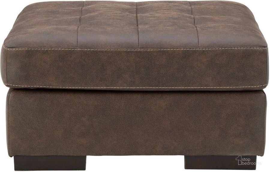 The appearance of Maderla Oversized Accent Ottoman In Walnut designed by Signature Design by Ashley in the modern / contemporary interior design. This walnut piece of furniture  was selected by 1StopBedrooms from Maderla Collection to add a touch of cosiness and style into your home. Sku: 6200208. Material: Fabric. Product Type: Ottoman. Image1