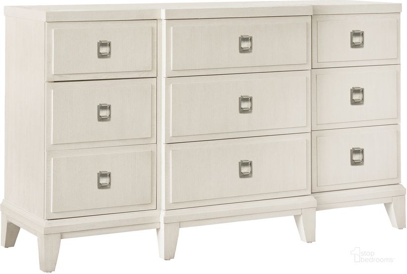 The appearance of Madison 9 Drawer Dresser In A Grey And White Finish designed by Pulaski in the  interior design. This natural piece of furniture  was selected by 1StopBedrooms from Madison Collection to add a touch of cosiness and style into your home. Sku: S916-010. Product Type: Dresser. Material: Rubberwood. Image1