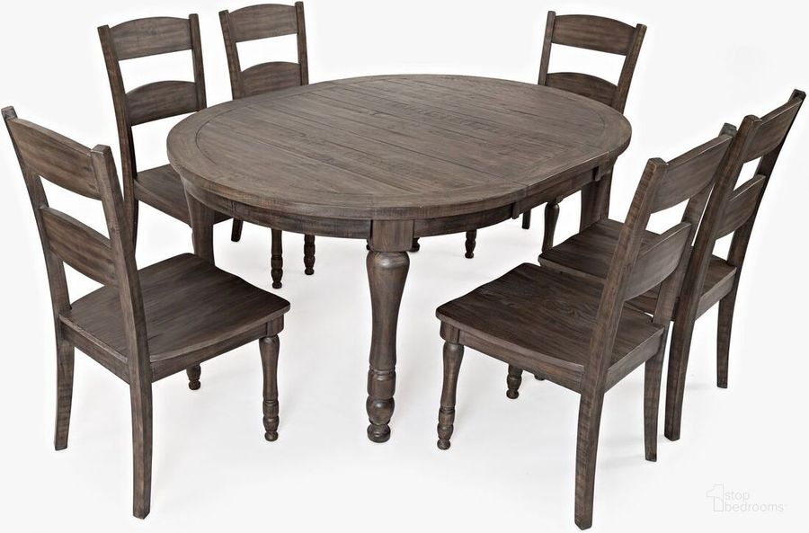 The appearance of Madison County Reclaimed Pine 66 Inch Oval Farmhouse Seven-Piece Dining Set In Brown designed by Jofran in the country / farmhouse interior design. This brown piece of furniture  was selected by 1StopBedrooms from Madison County Collection to add a touch of cosiness and style into your home. Sku: 1700-66D-7. Product Type: Dining Room Set. Material: Pine. Image1