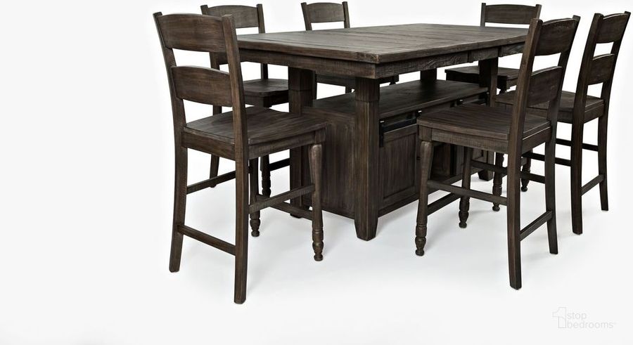 The appearance of Madison County Reclaimed Pine 72 Inch Farmhouse Counter Height Seven-Piece Dining Set In Brown designed by Jofran in the country / farmhouse interior design. This brown piece of furniture  was selected by 1StopBedrooms from Madison County Collection to add a touch of cosiness and style into your home. Sku: 1700-72C-7. Product Type: Dining Room Set. Material: Pine. Image1