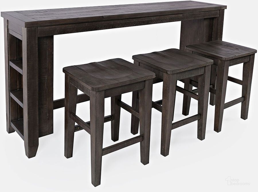 The appearance of Madison County Rustic Reclaimed Pine Farmhouse Four Piece Console Table Set With Barstools In Brown designed by Jofran in the country / farmhouse interior design. This brown piece of furniture  was selected by 1StopBedrooms from Madison County Collection to add a touch of cosiness and style into your home. Sku: 1700-78. Table Base Style: Trestle. Material: Wood. Product Type: Dining Table. Table Top Shape: Rectangular. Image1