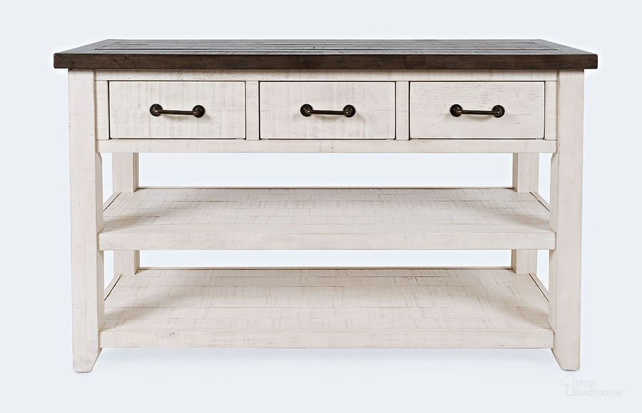 The appearance of Madison County Rustic Reclaimed Pine Farmhouse Harris 50 Inch Console designed by Jofran in the country / farmhouse interior design. This vintage white piece of furniture  was selected by 1StopBedrooms from Madison County Collection to add a touch of cosiness and style into your home. Sku: 1706-14. Product Type: Media Console. Material: Pine. Image1