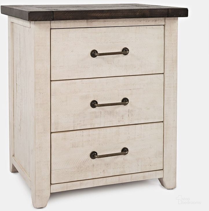 The appearance of Madison County Rustic Reclaimed Pine Farmhouse Usb Charging Nightstand designed by Jofran in the country / farmhouse interior design. This vintage white piece of furniture  was selected by 1StopBedrooms from Madison County Collection to add a touch of cosiness and style into your home. Sku: 1706B-90. Product Type: Nightstand. Material: Solid Pine. Image1