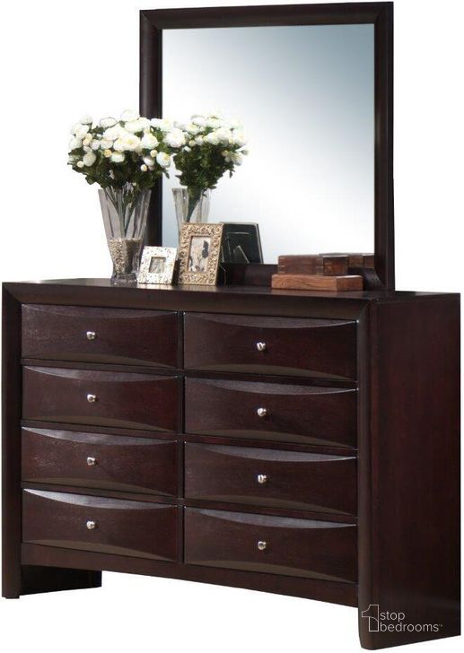 The appearance of Madison Mahogany Dresser With Mirror designed by Picket House in the modern / contemporary interior design. This brown piece of furniture  was selected by 1StopBedrooms from Madison Collection to add a touch of cosiness and style into your home. Sku: EM200DR;EM200MR. Material: Wood. Product Type: Dresser and Mirror. Image1