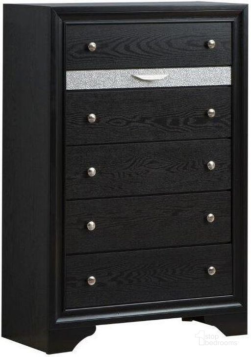 The appearance of Madrid Chest In Black designed by Glory in the modern / contemporary interior design. This black piece of furniture  was selected by 1StopBedrooms from Madrid Collection to add a touch of cosiness and style into your home. Sku: G02350-CH. Material: Wood. Product Type: Chest. Image1