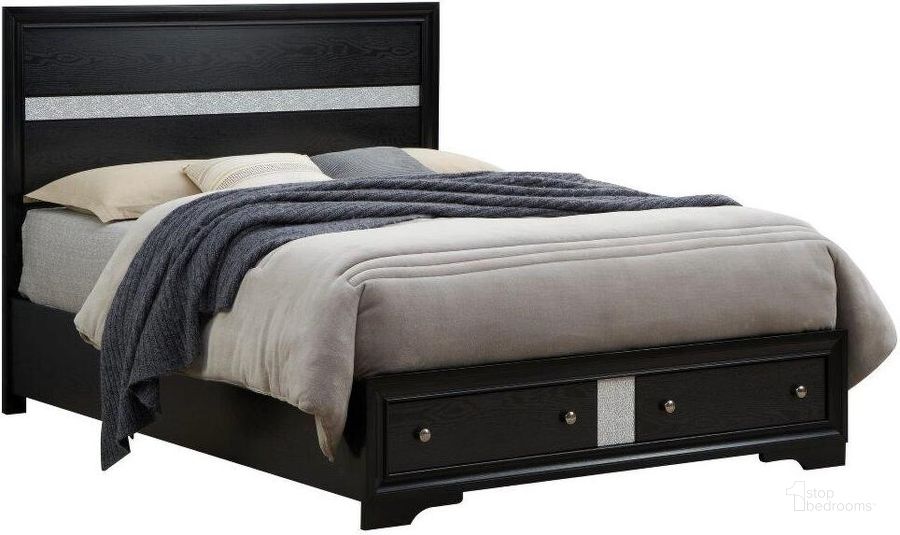The appearance of Madrid King Storage Bed In Black designed by Glory in the modern / contemporary interior design. This black piece of furniture  was selected by 1StopBedrooms from Madrid Collection to add a touch of cosiness and style into your home. Sku: G02350B-KB. Bed Type: Storage Bed. Material: Wood. Product Type: Storage Bed. Bed Size: King. Image1