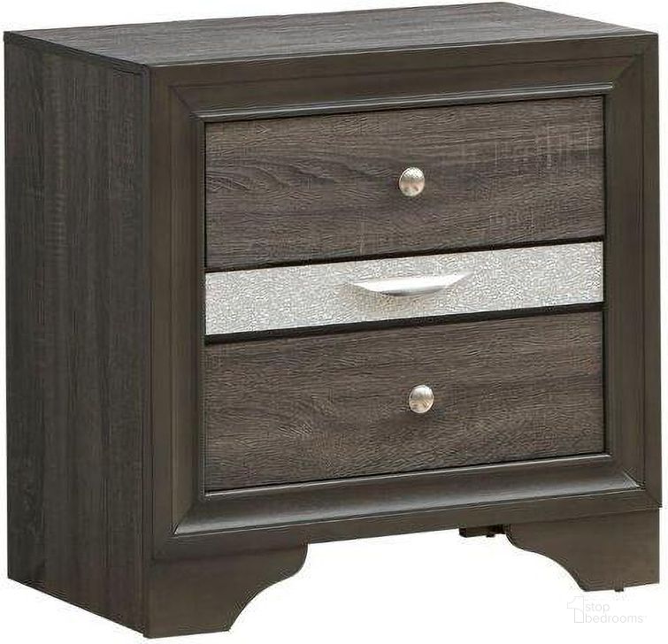 The appearance of Madrid Nightstand In Gray designed by Glory in the modern / contemporary interior design. This gray piece of furniture  was selected by 1StopBedrooms from Madrid Collection to add a touch of cosiness and style into your home. Sku: G02305-N. Material: Wood. Product Type: Nightstand. Image1