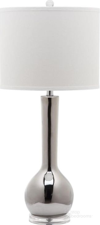 The appearance of Mae Silver and Off-White 30.5 Inch Long Neck Ceramic Table Lamp designed by Safavieh in the modern / contemporary interior design. This silver piece of furniture  was selected by 1StopBedrooms from Mae Collection to add a touch of cosiness and style into your home. Sku: LITS4091M. Product Type: Table Lamp. Image1