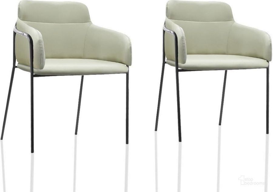 The appearance of Maeve Chairs Set of 2 In Grey 4776415 designed by US Tamex in the transitional interior design. This light green piece of furniture  was selected by 1StopBedrooms from Maeve Collection to add a touch of cosiness and style into your home. Sku: 4776415. Material: Metal. Product Type: Chair. Image1
