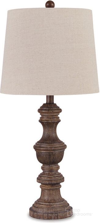 The appearance of Magaly Brown Poly Table Lamp Set of 2 designed by Signature Design by Ashley in the transitional interior design. This brown piece of furniture  was selected by 1StopBedrooms from Magaly Collection to add a touch of cosiness and style into your home. Sku: L276024. Material: Wood. Product Type: Table Lamp. Image1