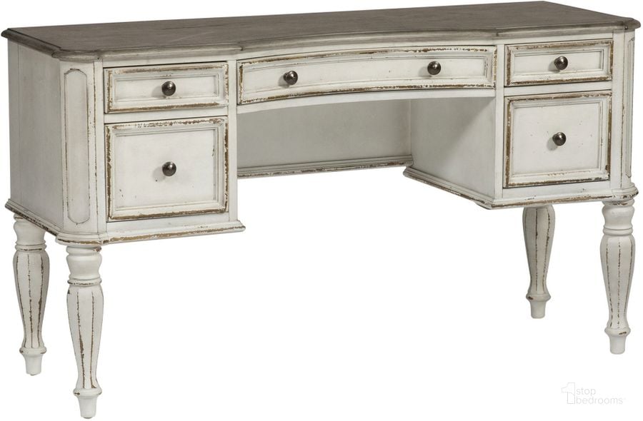 The appearance of Magnolia Manor Antique Vanity Desk designed by Liberty in the transitional interior design. This antique white piece of furniture  was selected by 1StopBedrooms from Magnolia Manor Collection to add a touch of cosiness and style into your home. Sku: 244-BR35. Material: Wood. Product Type: Vanity Desk. Image1