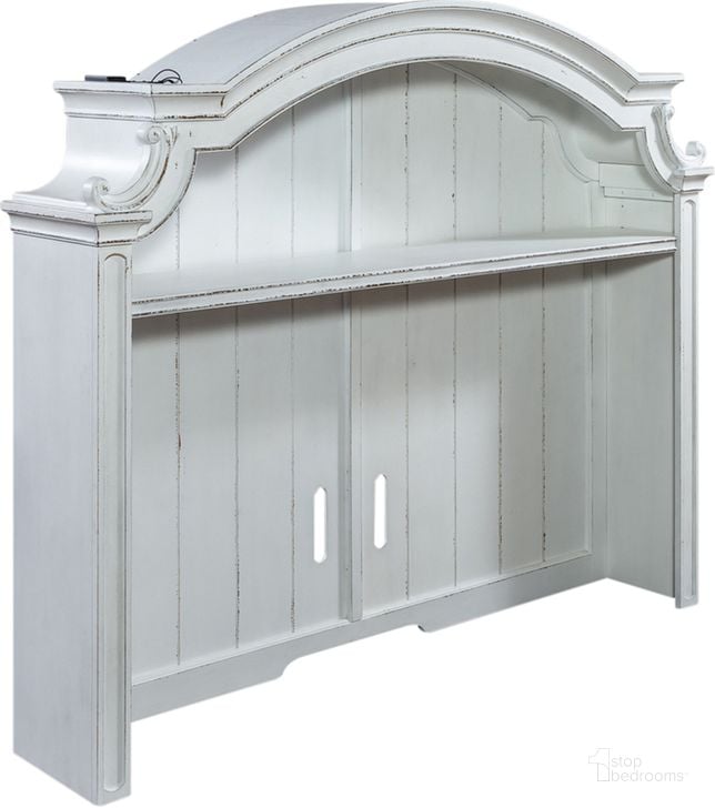 The appearance of Magnolia Manor Antique White Entertainment Hutch designed by Liberty in the modern / contemporary interior design. This antique white piece of furniture  was selected by 1StopBedrooms from Magnolia Manor Collection to add a touch of cosiness and style into your home. Sku: 244-EC74. Product Type: Entertainment Hutch. Material: Rubberwood. Image1