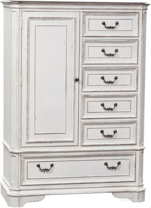 The appearance of Magnolia Manor Antique White Master Chest designed by Liberty in the traditional interior design. This antique white piece of furniture  was selected by 1StopBedrooms from Magnolia Manor Collection to add a touch of cosiness and style into your home. Sku: 244-BR42MC. Product Type: Chest. Material: Rubberwood. Image1