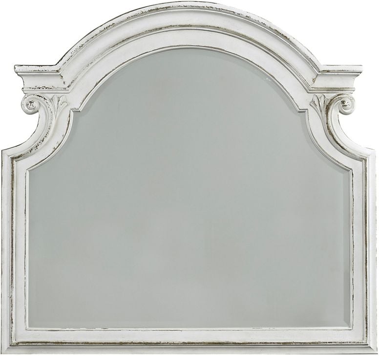 The appearance of Magnolia Manor Antique White Mirror designed by Liberty in the transitional interior design. This antique white piece of furniture  was selected by 1StopBedrooms from Magnolia Manor Collection to add a touch of cosiness and style into your home. Sku: 244-BR51. Material: Wood. Product Type: Dresser Mirror. Image1
