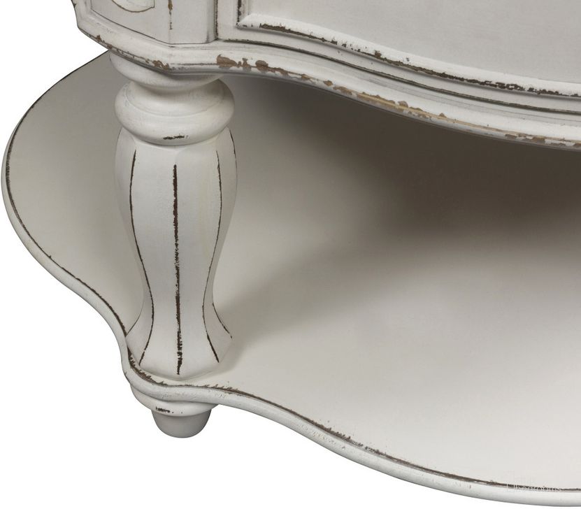 Magnolia Manor Antique White Round Cocktail Table by Liberty