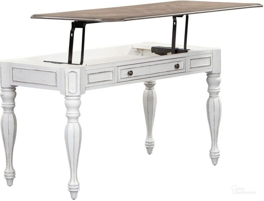 The appearance of Magnolia Manor Lift Top Writing Desk designed by Liberty in the traditional interior design. This antique white piece of furniture  was selected by 1StopBedrooms from Magnolia Manor Collection to add a touch of cosiness and style into your home. Sku: 244-HO109. Product Type: Home Office Desk. Material: Rubberwood. Image1