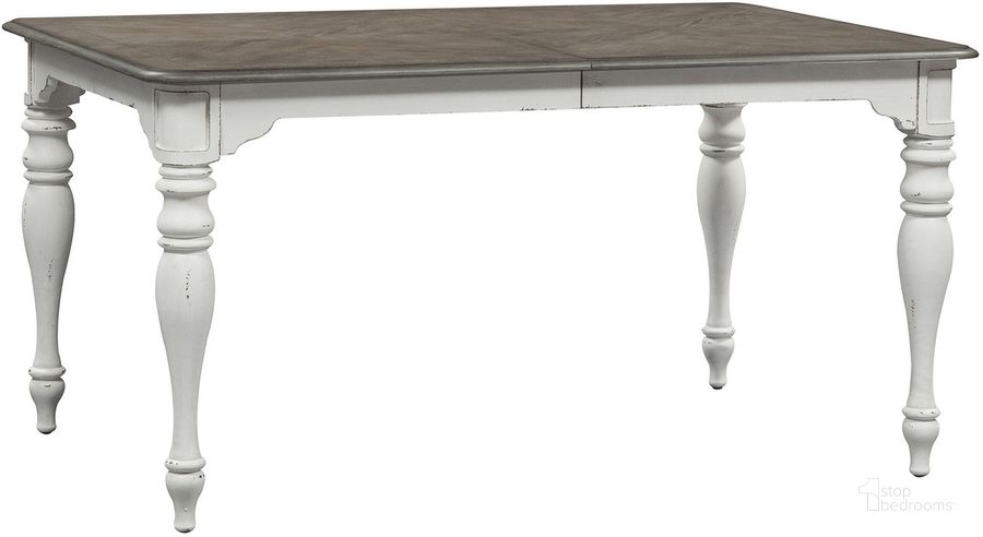 The appearance of Magnolia Manor Rectangular Dining Table designed by Liberty in the traditional interior design. This antique white piece of furniture  was selected by 1StopBedrooms from Magnolia Manor Collection to add a touch of cosiness and style into your home. Sku: 244-T4072. Table Base Style: Legs. Product Type: Dining Table. Table Top Shape: Rectangular. Material: Rubberwood. Image1