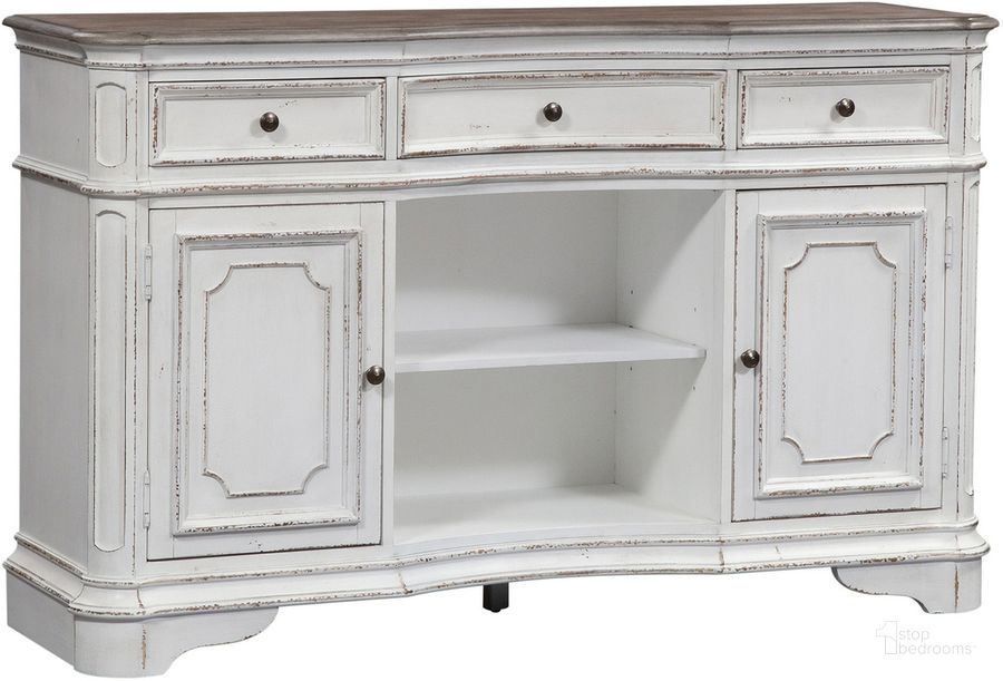 The appearance of Magnolia Manor Server designed by Liberty in the transitional interior design. This antique white piece of furniture  was selected by 1StopBedrooms from Magnolia Manor Collection to add a touch of cosiness and style into your home. Sku: 244-SR6238. Product Type: Buffets, Sideboards and Server. Material: Rubberwood. Image1