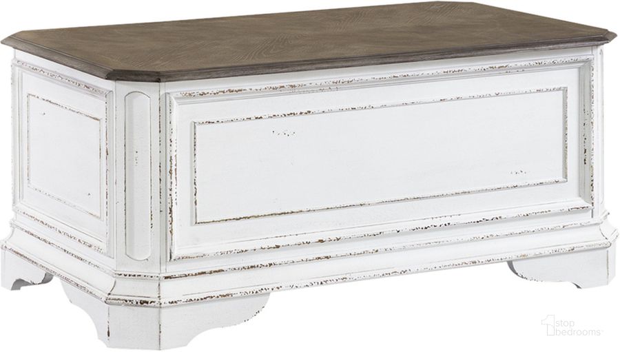 The appearance of Magnolia Manor Storage Trunk designed by Liberty in the traditional interior design. This antique white piece of furniture  was selected by 1StopBedrooms from Magnolia Manor Collection to add a touch of cosiness and style into your home. Sku: 244-OT1013. Product Type: Storage Trunk. Material: Rubberwood. Image1