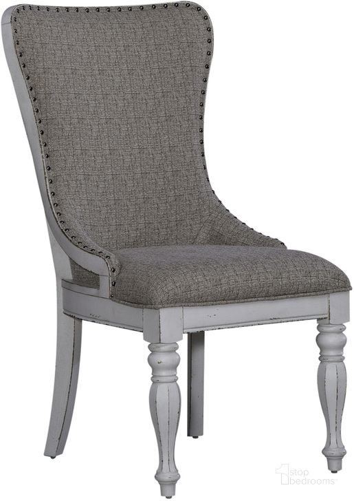 The appearance of Magnolia Manor Upholstered Wing Back Side Chair Set Of 2 In White designed by Liberty in the traditional interior design. This antique white piece of furniture  was selected by 1StopBedrooms from Magnolia Manor Collection to add a touch of cosiness and style into your home. Sku: 244-C6501S. Product Type: Back Side Chair. Material: Rubberwood. Image1